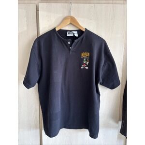 Vintage‎ 1995 Marvin The Martian Space Gear Black S/S Shirt Mens Large Cotton